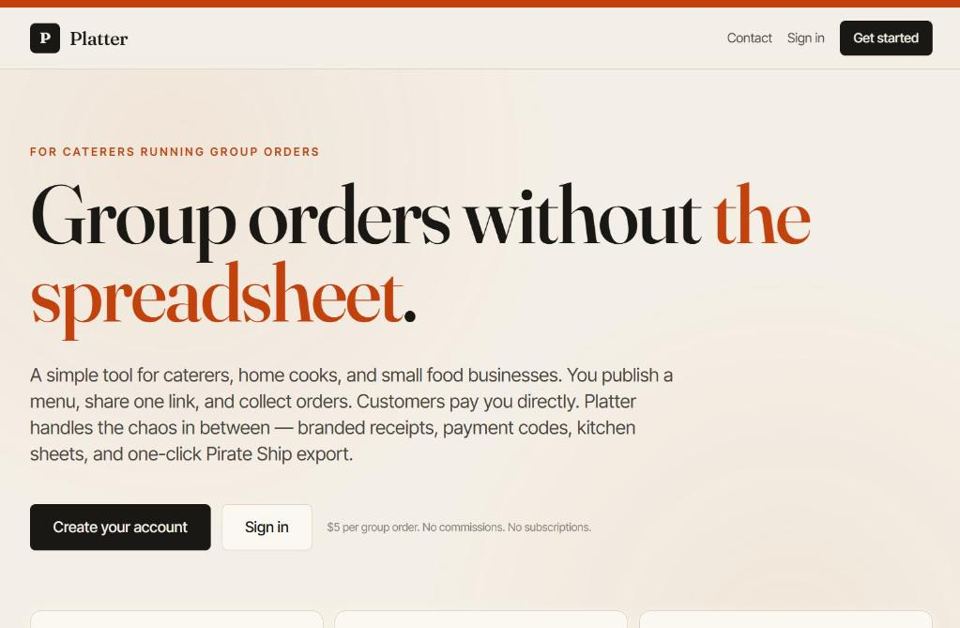 Platter homepage